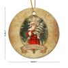Bomehhjuli Farmhouse Decor Santa Christmas Ornament Winter Holiday Ceramic Keepsake 3.2 Inch with Gold String Funny Wedding Decoration Ornaments Engagement Newlywed Holiday Keepsake Decor view 2