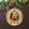 Bomehhjuli Farmhouse Decor Santa Christmas Ornament Winter Holiday Ceramic Keepsake 3.2 Inch with Gold String Funny Wedding Decoration Ornaments Engagement Newlywed Holiday Keepsake Decor view 4