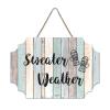 Alioyoit Rustic Christmas Wooden Pallet Sign Plaque Sweater Weather Classic Style Wooden Plank Board Home Sign Wall Hanging Decor for Tabletop Christmas Xmas Decoration view 1