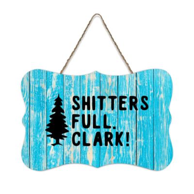 Alioyoit Rustic Christmas Wood Sign Plaque Shitters Full Clark Xmas Wood Door Hanger Sign Plaque Home Sign Shabby Chic Style Wall Decorations Home Decor for Patio Living Room