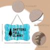 Alioyoit Rustic Christmas Wood Sign Plaque Shitters Full Clark Xmas Wood Door Hanger Sign Plaque Home Sign Shabby Chic Style Wall Decorations Home Decor for Patio Living Room view 2