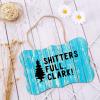 Alioyoit Rustic Christmas Wood Sign Plaque Shitters Full Clark Xmas Wood Door Hanger Sign Plaque Home Sign Shabby Chic Style Wall Decorations Home Decor for Patio Living Room view 3