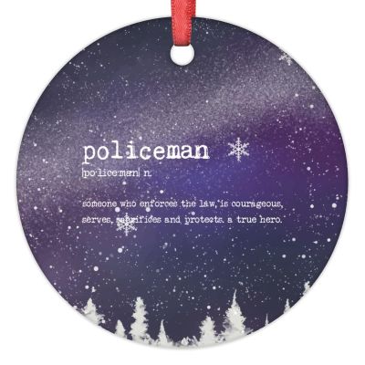 Policeman Definition Typography Christmas Ornaments 2022 Policeman Ornament for Christmas Tree Decor Policeman Definition Personalized Christmas Ornaments Keepsake Gifts for Family Friend Anniversary