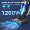 Upright Vacuum Cleaner, Aspiron 1200W 25kPa 5-Mode Bagless Vacuum Cleaner with Crevice Tool & Extension Wand,3L Dust Cup with HEPA Filter, Upright Vacuum for Carpet, Pet Hair,Hard Floor,Tile Particles view 3