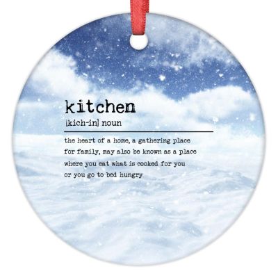 Kitchen Definition Typography Christmas Ornaments 2022 Kitchen Christmas Decorations for Tree Kitchen Definition Personalized Christmas Ornaments Keepsake Gifts for Holiday Souvenir Wedding Birthday