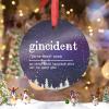 Gincident Definitions Christmas Tree Ornaments Gincident Definition Typography Christmas Ornament 2022 Ceramic Hanging Ornaments Keepsake Gifts for Wedding Anniversary Holiday Pendants view 2