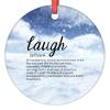 Laugh Christmas Ornaments Laugh Definition Typography Personalized Christmas Ornaments 2022 Laugh Quote Ornaments for Christmas Trees Keepsake Holiday Christmas Keepsake New Year Gifts view 1