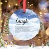 Laugh Christmas Ornaments Laugh Definition Typography Personalized Christmas Ornaments 2022 Laugh Quote Ornaments for Christmas Trees Keepsake Holiday Christmas Keepsake New Year Gifts view 2
