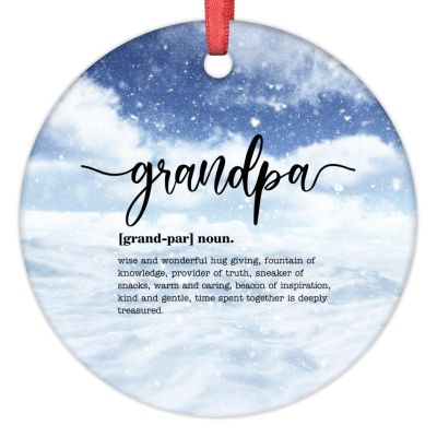 Grandpa Definition Christmas Ornaments Grandpa Definition Typography Christmas Decorations for Tree Funny Quote Ceramic Personalized Christmas Ornaments 2022 Keepsake Gifts for Mom