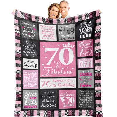 70th Birthday Gifts for Women - 50"x60" Soft & Cozy Throw Blanket - Perfect for 70-Year-Old Birthday Celebration, Party Decor, or Unique Gift Idea, Ideal for 70th Party Favors or 70s Decor