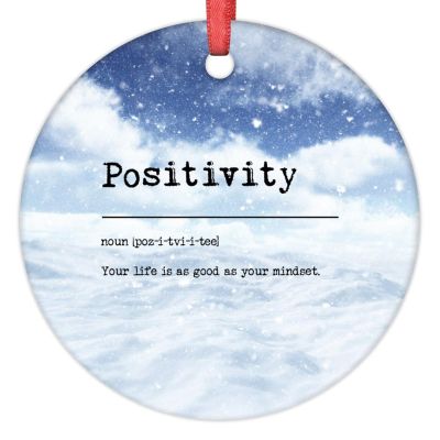 Positivity Christmas Ornaments Positivity Definition Typography Personalized Christmas Ornaments 2022 Positivity Quote Christmas Decorations for Tree Keepsake Gifts for Anniversary Holiday Pendants