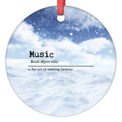 Music Definition Christmas Ornaments Music Definition Typography Christmas Decorations for Tree Funny Quote Ceramic Personalized Christmas Ornaments 2022 Keepsake Gifts for Holiday Souvenir Birthday