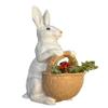 Basket bunny (16.2 inch, trick or treat statue, rabbit sculpture, craft dcor, handmade Garden Decoration) Mukemel Designs - BTC0052 view 1