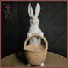 Basket bunny (16.2 inch, trick or treat statue, rabbit sculpture, craft dcor, handmade Garden Decoration) Mukemel Designs - BTC0052 view 4