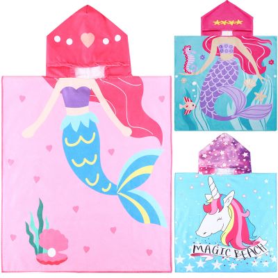 Chumia 3 Pack Kids Hooded Beach Poncho Towels Toddler Swim Pool Bath Towels with Hood Thicker Cotton Absorbent Cover up for Boys Girls Baby(47 x 24 Inch