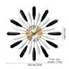 Large Sunburst Metal Wall Clock, Large Mid Century Modern Wall Clock, Modern Silent Battery Clock Pop Color Quartz Clocks Decorative Living Room and Bedroom, A / 60cm (24 inch) view 2