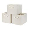 Bidtakay Baskets Collapsible Large Toy Storage Baskets for Organizing Set of 3 Closet Organizer Linen Cream Storage Bins 15 X 11 X 9.5 Inch Shelf Organizer Bins for Nursery Storage (Light Beige) view 1