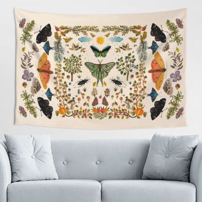Vthxloi Moth Butterfly Flower Tapestry Gothic Tapestries Wall Hanging For Room And Home Decorations ( 60 X 40 Inch )