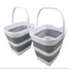 SAMMART 10L (2.6 Gallon) Collapsible Rectangular Handy Basket/Bucket (White/Grey (Set of 2)) view 1
