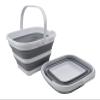 SAMMART 10L (2.6 Gallon) Collapsible Rectangular Handy Basket/Bucket (White/Grey (Set of 2)) view 2