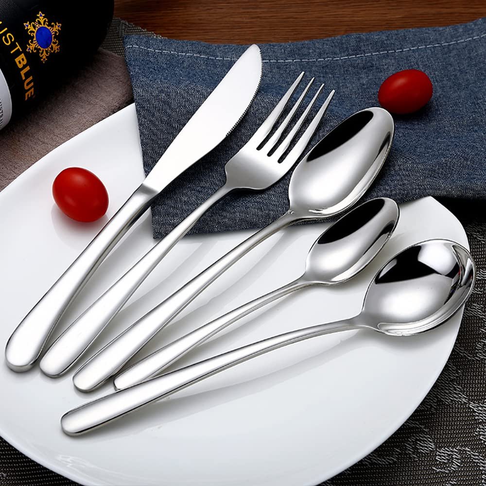 30 Piece Silverware Flatware Cutlery Set for 6 ,18/10 Stainless Steel Tableware Utensil Set Include Knife Fork Spoon,Dinnerware Sets for Christmas Party Kitchen Wedding Gifts