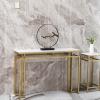 AHRITA Rectangular Console Table, Gold Sofa Tables, Open Hallway Table, Narrow Entryway Table with Iron Frame, 31.411.831.4 Inches view 4