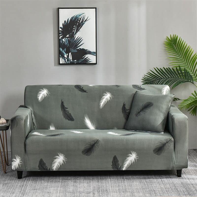 1-Piece Fit Stretch Sofa Cover, Sofa Slipcover Elastic Fabric Printed Pattern Chair Couch Settee Sofa Covers Universal Fitted Furniture Cover 1/2/3/4 Seater Protector Covers ( Color : #8 , Size : 35in