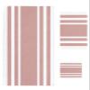 IDOWMAT Soft 3-Piece Towels for Bathroom - Premium Polyester Towel Set - Absorbent Quick Drying Bath Hand Washcloth Towels - Pink Striped view 1