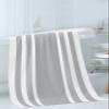 IDOWMAT Soft 3-Piece Towels for Bathroom - Premium Polyester Towel Set - Absorbent Quick Drying Bath Hand Washcloth Towels - Grey Striped view 3
