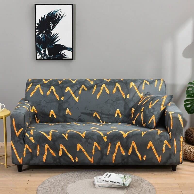 1-Piece Fit Stretch Sofa Cover, Sofa Slipcover Elastic Fabric Printed Pattern Chair Couch Settee Sofa Covers Universal Fitted Furniture Cover 1/2/3/4 Seater Protector Covers ( Color : #21 , Size : 74i