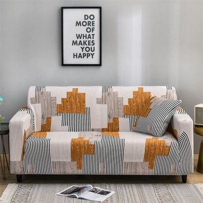 1-Piece Fit Stretch Sofa Cover, Sofa Slipcover Elastic Fabric Printed Pattern Chair Couch Settee Sofa Covers Universal Fitted Furniture Cover 1/2/3/4 Seater Protector Covers ( Color : #4 , Size : 35in