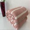 BONPERLA Muslin Blanket 100% Cotton, 4 Layers Bedspread, Soft Turkish Cotton Muslin Bed Cover, Reversible Coverlet, Striped Brick Red (Full/Queen Size 91x95-230x240cm) view 3