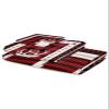 IDOWMAT Soft 3-Piece Towels for Bathroom - Premium Polyester Towel Set - Absorbent Quick Drying Bath Hand Washcloth Towels - Christmas Elk Black Red Lattice Background view 2