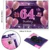 64th Birthday Decorations for Girls Happy Birthday Banner Pink Decorations for A Party Birthday Backdrop for Women view 2