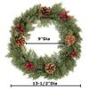 Artificial Cedar, Red Berry and Pinecone Wreath by Factory Direct Craft - Small Christmas Wreath for Decorating and Holiday Displays (13-1/2 Inches) view 4