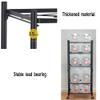 ALSODI Black Multi-Storey Kitchen Storage Pot Rack Creative Floor Rotatable Kitchen Shelf,38 * 26.5 * 27cm view 3