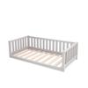 Floor bed for kids, Toddler house bed, Floor bed frame for kids, House bed for kids full size (Full, Grey) view 1