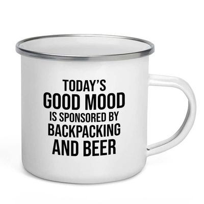 Hobby Camper Mug 12oz - backpacking and beer - Hiking Woods Adventure Explorer Travel Outdoor Camping