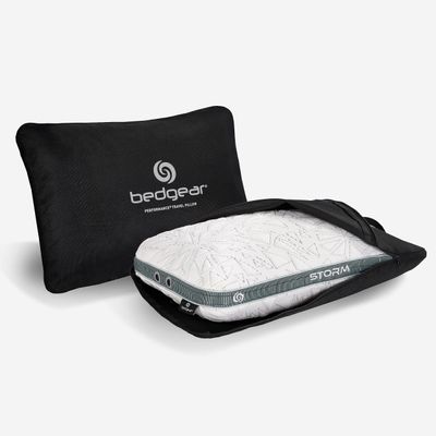 Bedgear Storm Performance Pillow Cooling Bed Pillow for Hot Sleepers, Medium Firm Support for All Sleep Positions Dual-Sided Comfort, Breathable Air-X Mesh, Washable Ver-Tex Cover, Travel Size