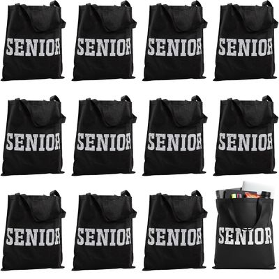 Fun Express 15" x 17" Large Senior Nonwoven Tote Bags - 12 Pieces