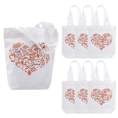 10" x 12" Medium Fall for Jesus Tote Bags - 6 Pieces
