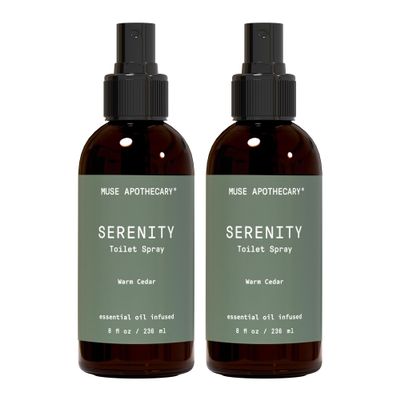 Muse Apothecary Flush Ritual - Botanical Collection - Aromatic & Refreshing Toilet Spray, Use Before You Go, Infused with Natural Aromatherapy Essential Oils - 8 oz, Warm Cedar, 2 Pack