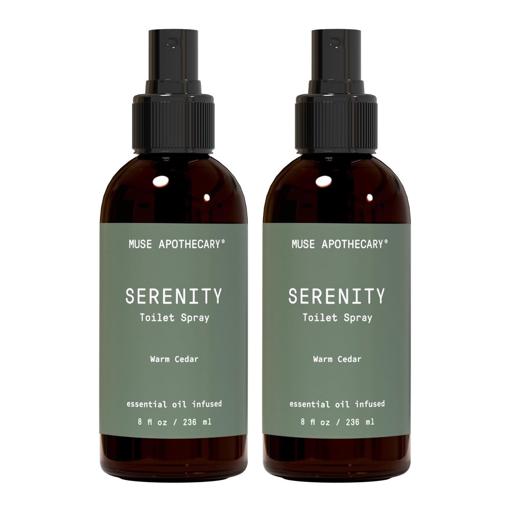 Muse Apothecary Flush Ritual - Botanical Collection - Aromatic & Refreshing Toilet Spray, Use Before You Go, Infused with Natural Aromatherapy Essential Oils - 8 oz, Warm Cedar, 2 Pack