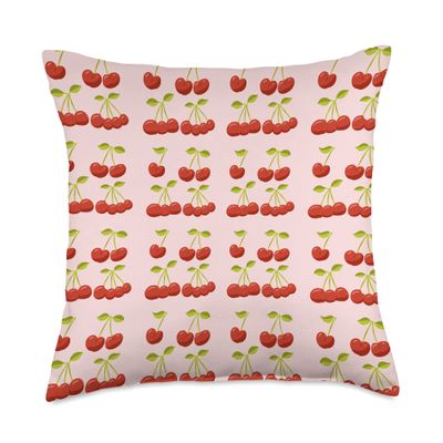 Cherry Pattern Design Throw Pillow