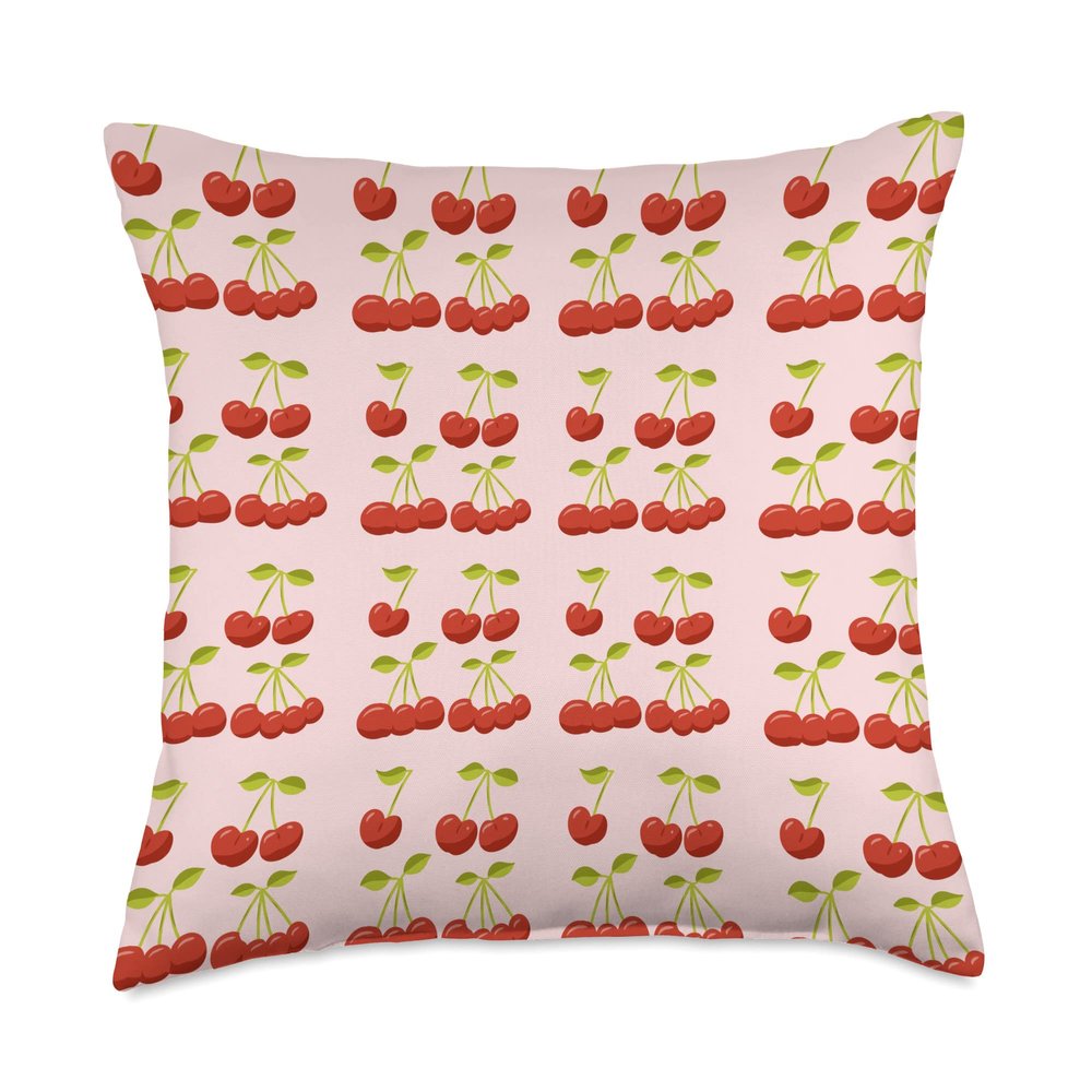 Cherry Pattern Design Throw Pillow