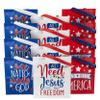 Fun Express 15" x 17" Large Faith Fourth of July Nonwoven Tote Bags - 12 Pieces view 1