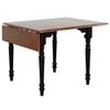 Sunset Trading Selections 3 Piece 48" Rectangular Extendable Dining Windsor Arrowback Chairs | Drop Leaf Table Solid Wood Dinette Set, 3 Size Expandable, Seats 4, Distressed Antique Black with Cherry view 4