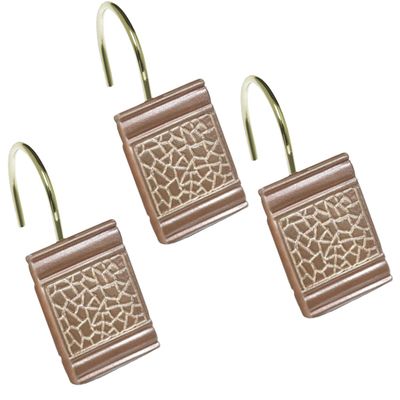 Zahari Home Sinatra Shower Curtain Hooks Pack of 12 Modern Classic Decorative Bathroom Decor, Blush