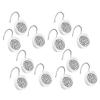 Zahari Home Sinatra Shower Curtain Hooks Pack of 12 Modern Classic Decorative Bathroom Decor, White view 4