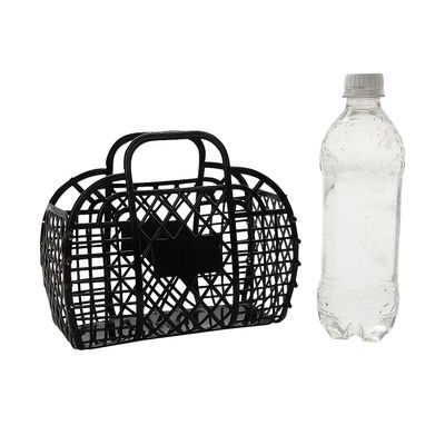Fun Express 7 3/4" x 3 3/4" x 6 1/2" Small Black Plastic Jelly Tote Bags 6 Pieces